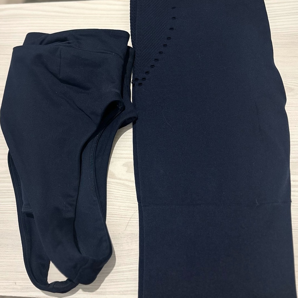 JoyLab Navy Seamless Yoga Set – Sports Bra & Leggings Activewear